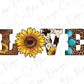 Love Sunflower Cow Leopard Direct to Film (DTF) Transfer